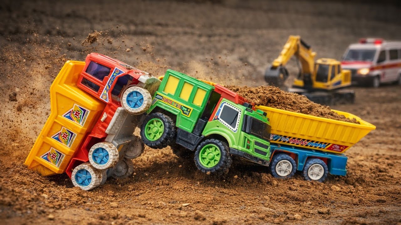 ​Oh No! Toy Truck Accident! 🚨 Construction Rescue Mission