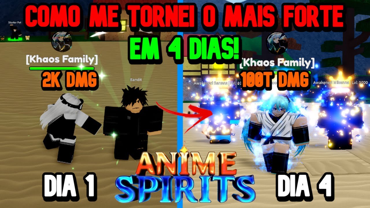 ME TORNEI O MAIS FORTE DO JOGO EM 4 DIAS! ANIME SPIRITS!