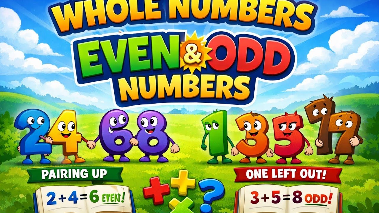 Whole numbers part 1 Even and Odd Numbers | Easy Maths Trick | Navodaya Class 6 Entrance @asma-1689 