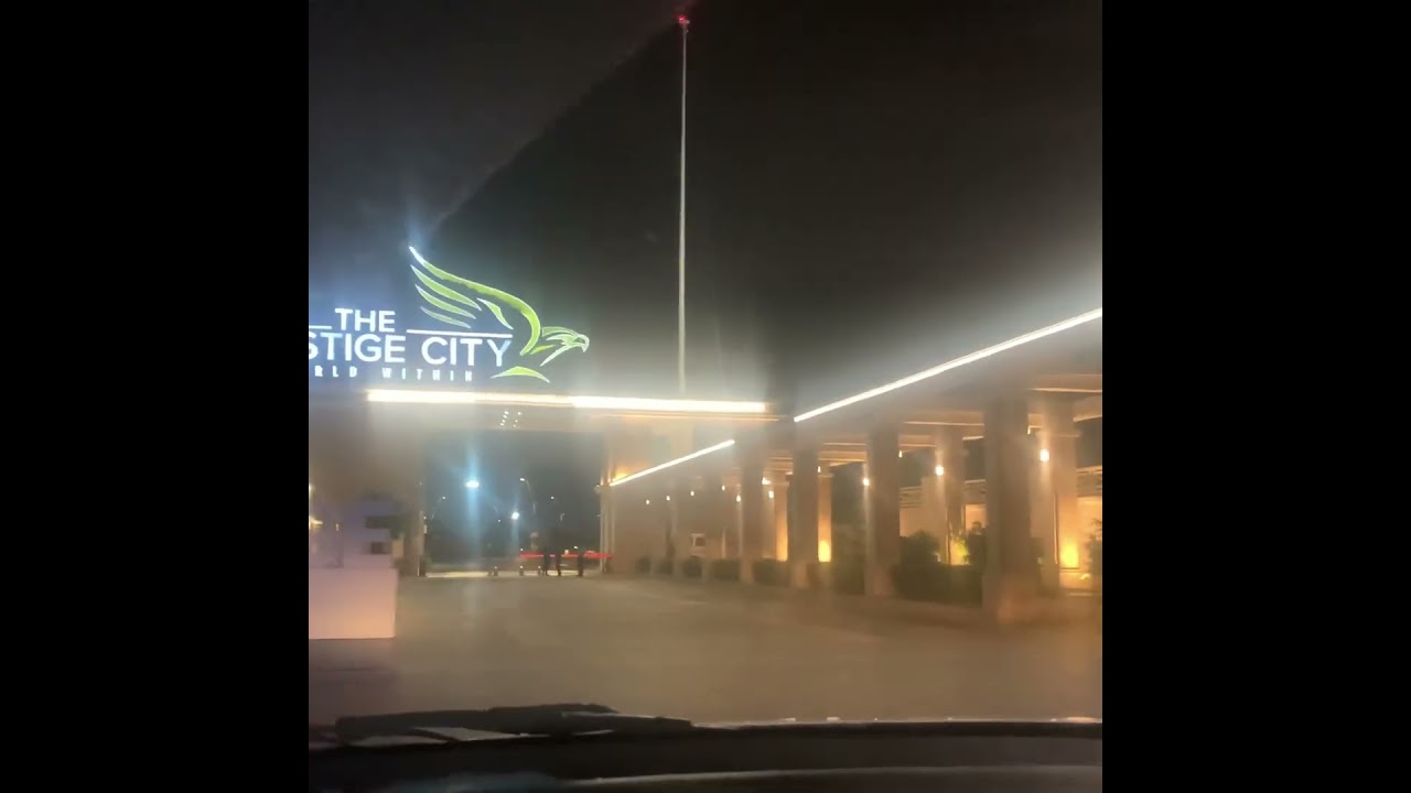 Night view of prestige city Sarjapur : Illuminated prestige city Main Gate #bangalore #prestigecity