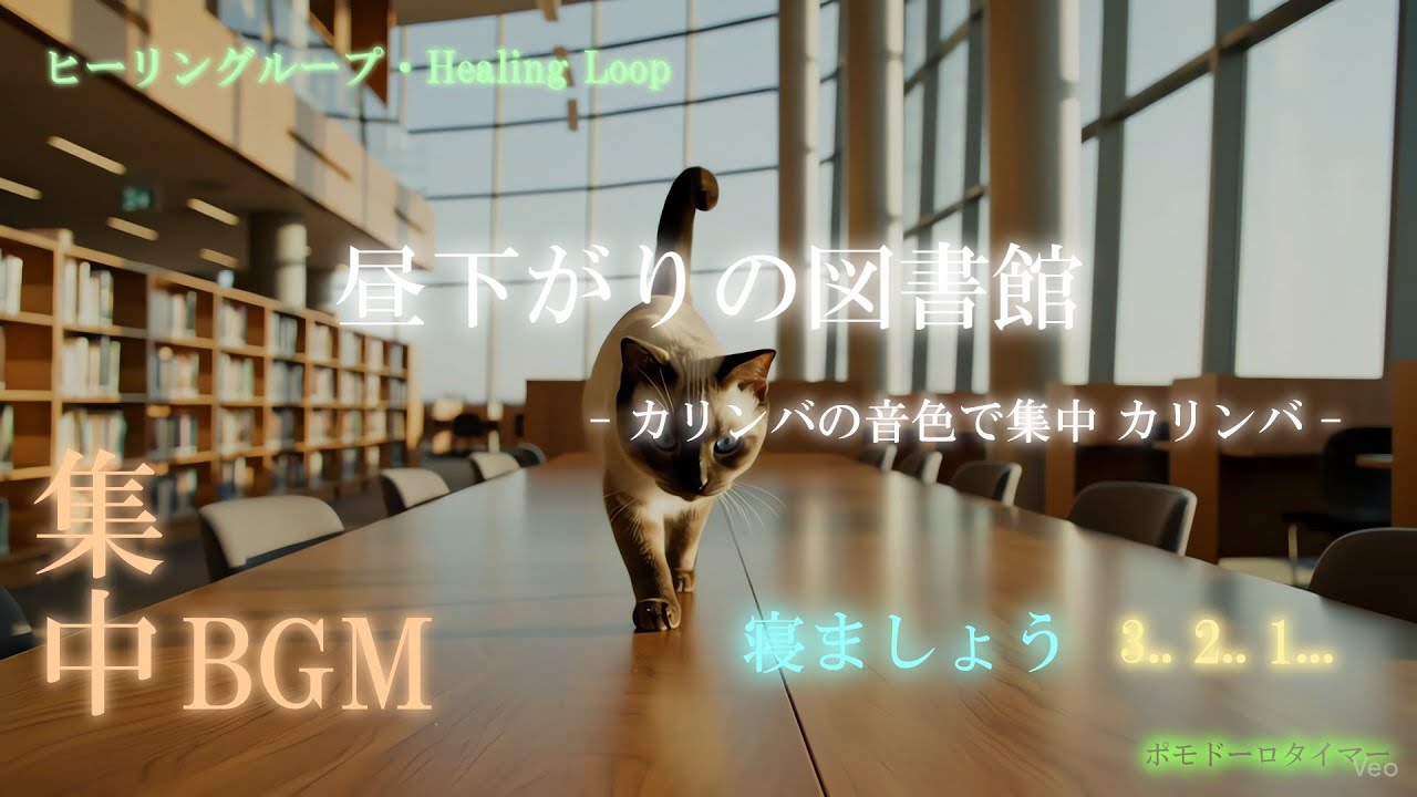 【ヒーリング ループ/Healing Loop】昼下がりの図書館 — カリンバの音色で集中 癒し うっとり 夢音安眠 森撫心寝 瞑想快楽 BGM MV