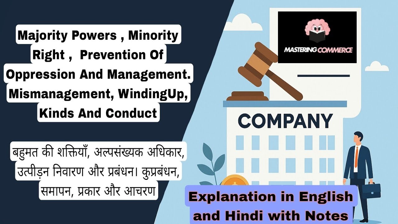 Majority Powers, Minority Rights, Prevention Of Oppression And MisManagement , Winding Up of Company