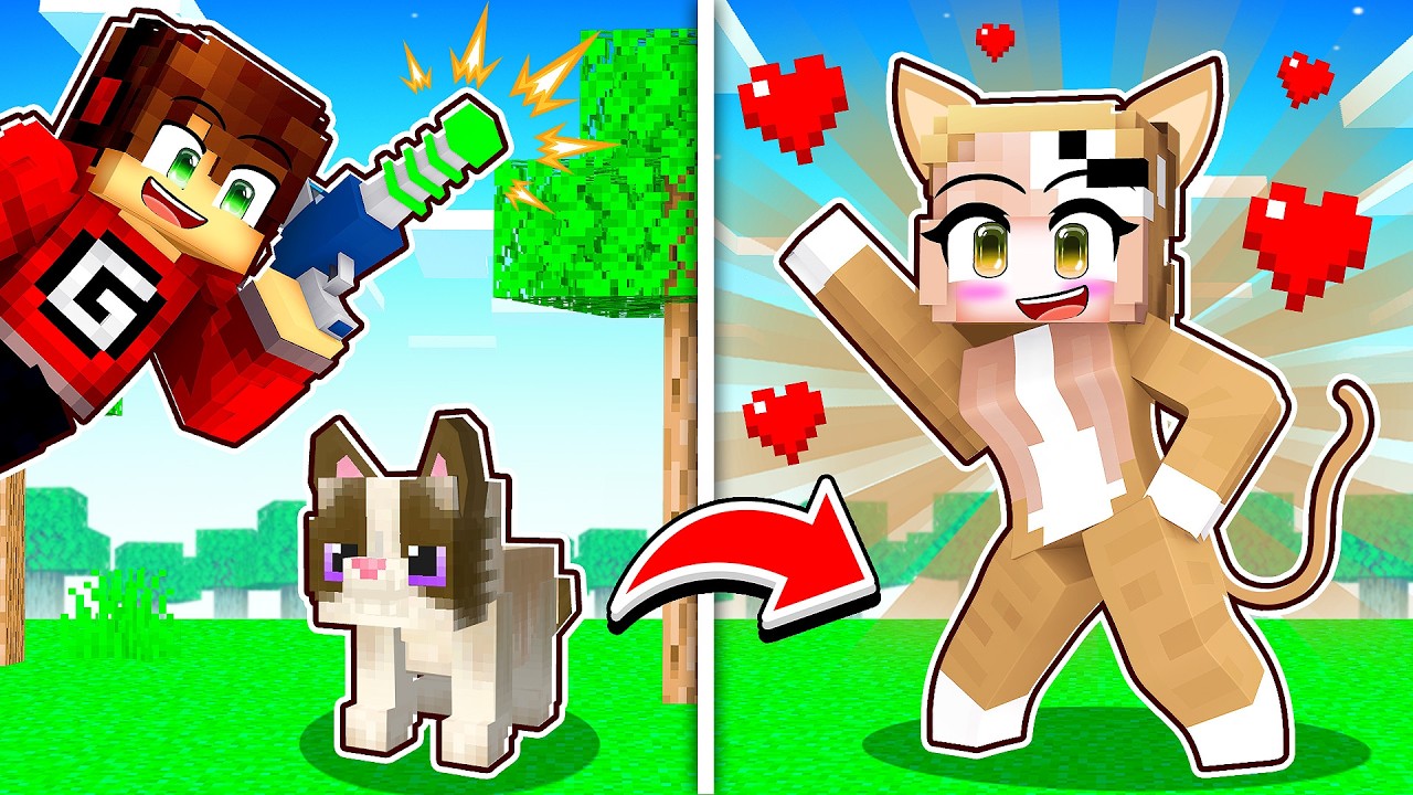 Transformei esse GATO em uma GAROTA no Minecraft