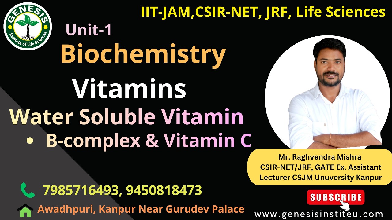 Water Soluble Vitamins | B-complex & Vitamin C  | #genesis_institute#csir # csirnet#lifescience