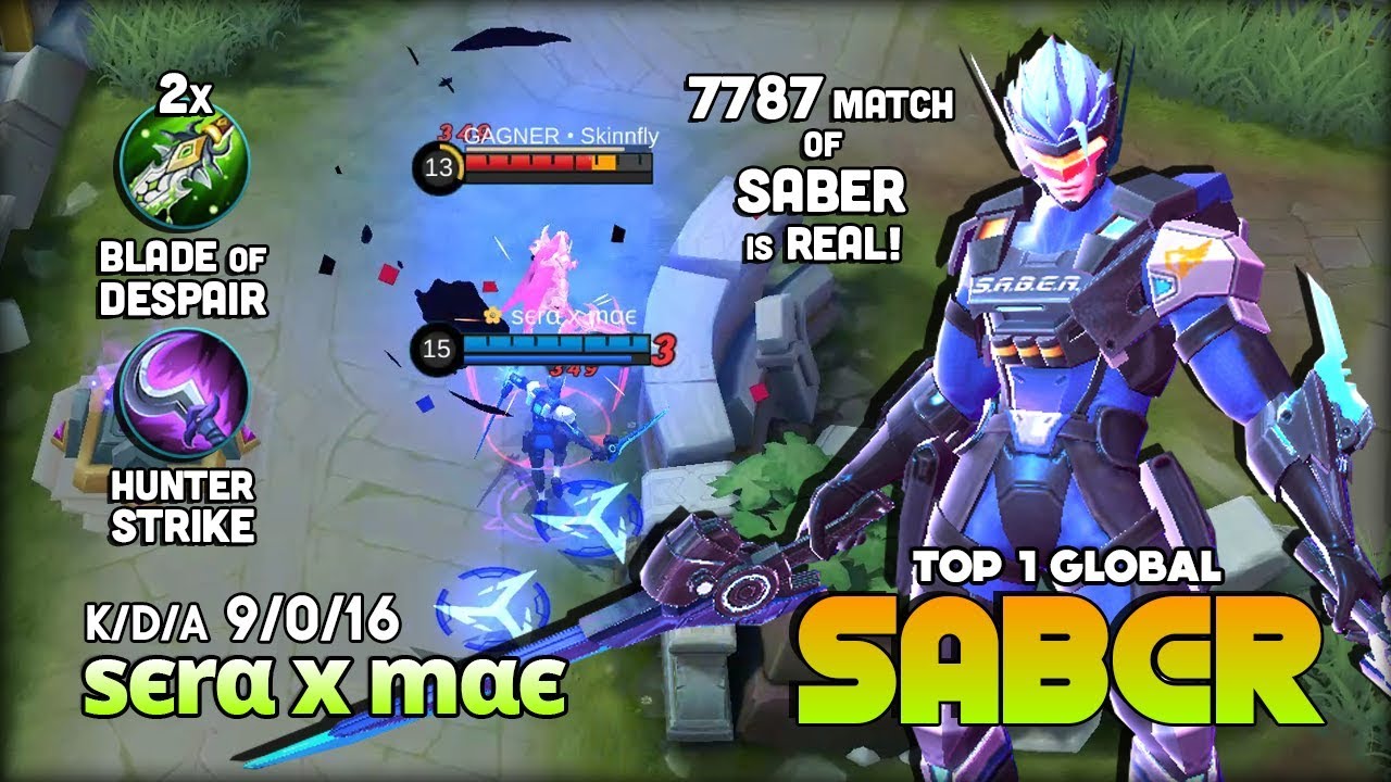 Perfect Gameplay! 7.7k Match of Saber is Real! sєrα х mαє Top 1 Global Saber ~ Mobile Legends