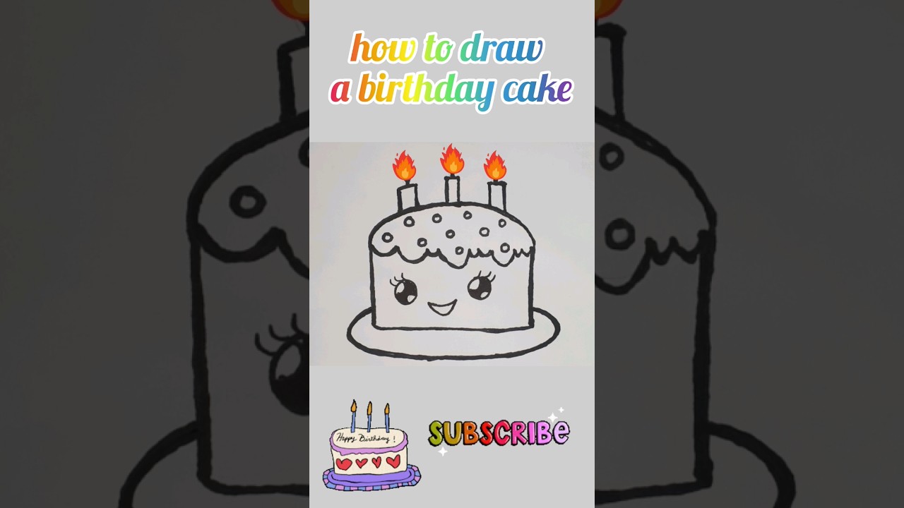 #forkids #childart #colors #shorts how to draw a birthday cake easy?