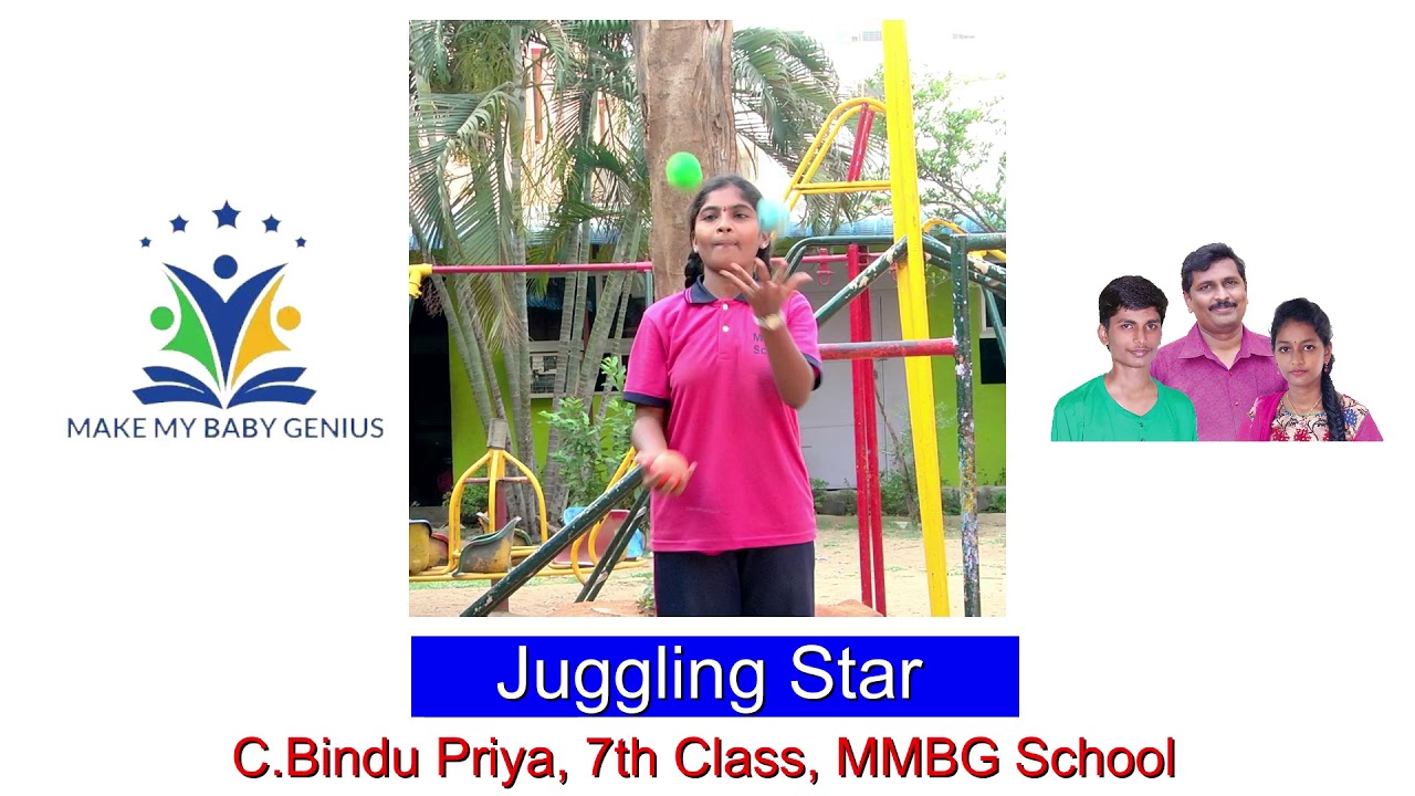 MMBG School || 7th Class Student Bindu Priya Juggling with Three Balls