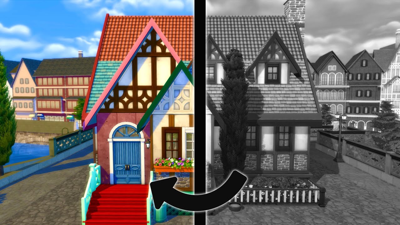 BLACK AND WHITE CHALLENGE.. Kann ich ein Haus bauen OHNE Farben zu sehen? | Die Sims 4 | Doris
