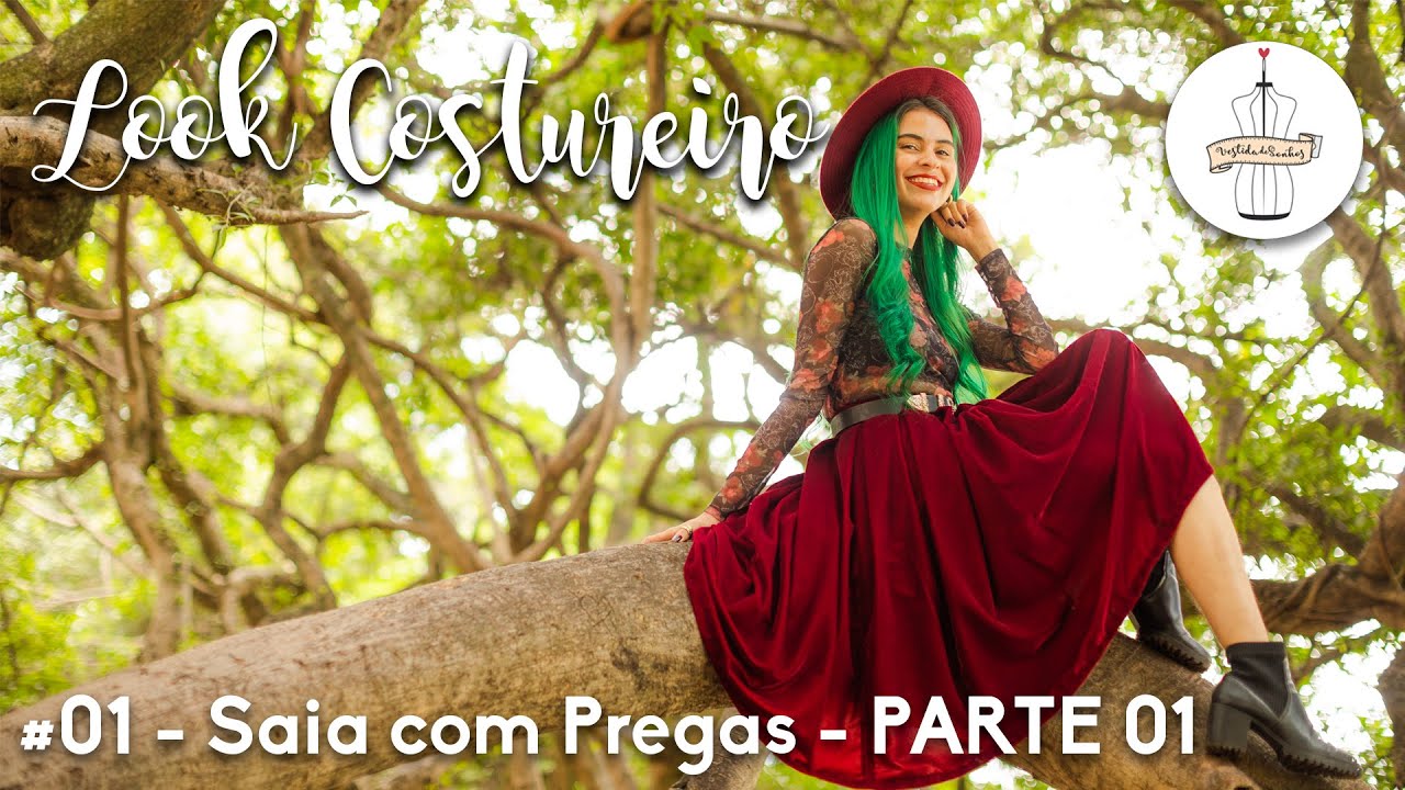 Como fazer Saia com Pregas SEM MODELAGEM - PARTE 01! (#01 - Look Costureiro) COSTURA PARA INICIANTES