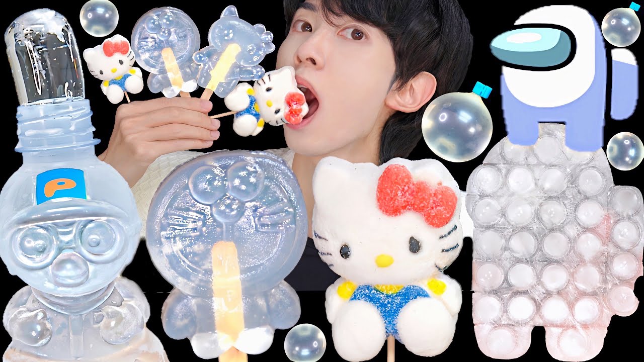 ASMR CLEAR HONEY JELLY FOOD RECIPE PARTY 직접 만든 투명 꿀 젤리 디저트 먹방 DESSERTS CANDY MUKBANG EATING SOUNDS