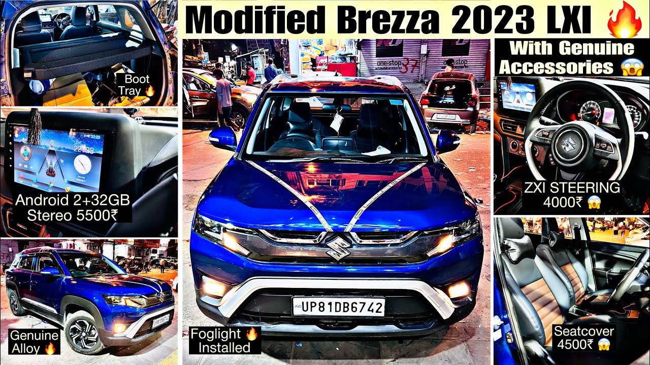 Brezza 2023  modification 🔥 Brezza 2023 Armrest 😱 Brezza 2023 lxi to zxi modification 🔥