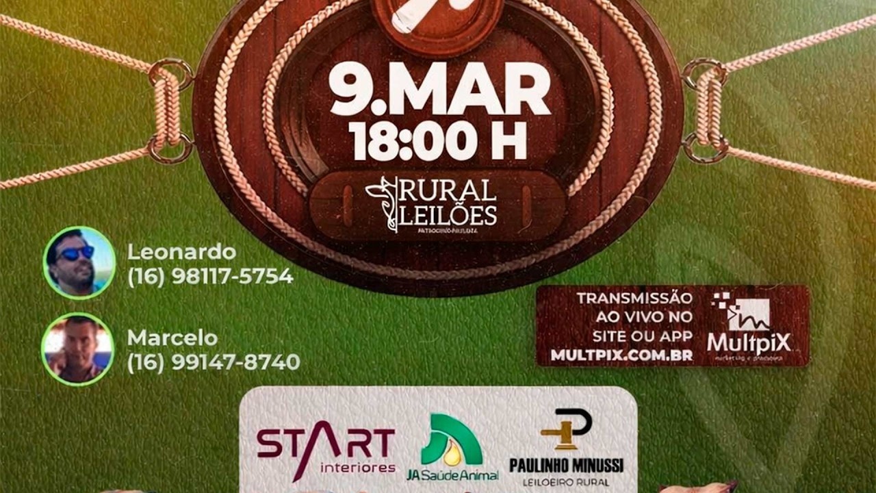 ✅📌 Leilão Virtual e Presencial Rural Leilões - Patrocínio Paulista/SP