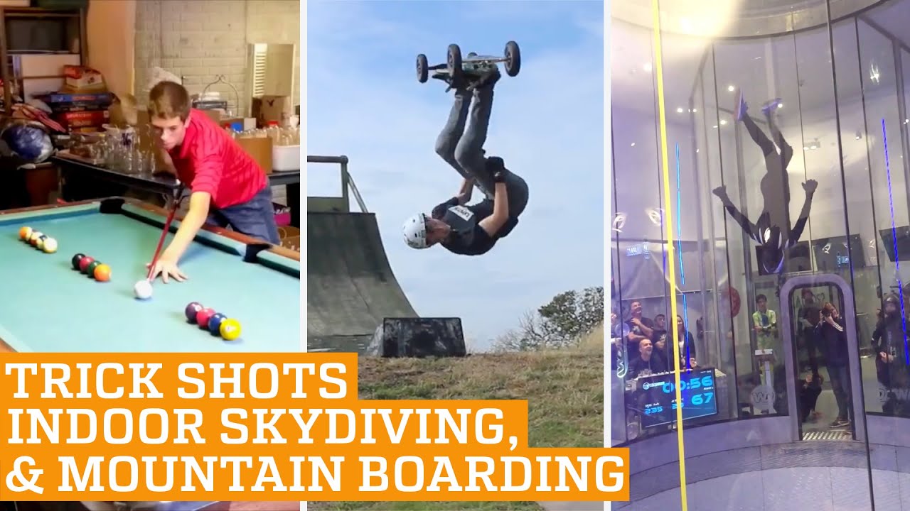 Top Three: Indoor Skydiving, Mountain Boarding & Snooker Trick Shots | PEOPLE ARE AWESOME