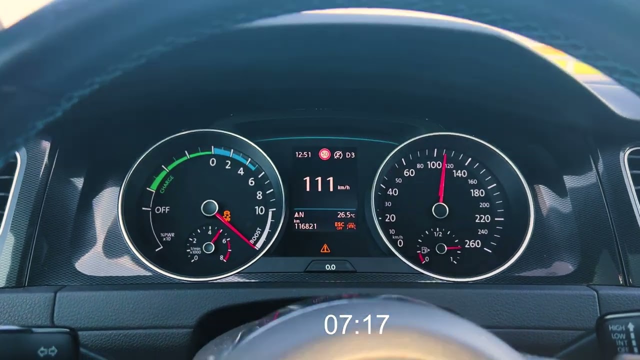 Volkswagen Golf 7 GTE 204hp STOCK ACCELERATION 0-133