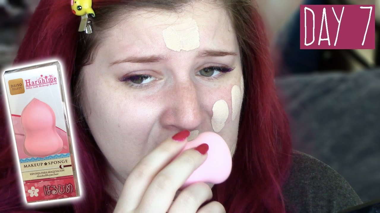 DAY 7: DAISO HARUHIME SILKY SOFT MAKEUP SPONGE! 10 DAY BLENDER BENDER