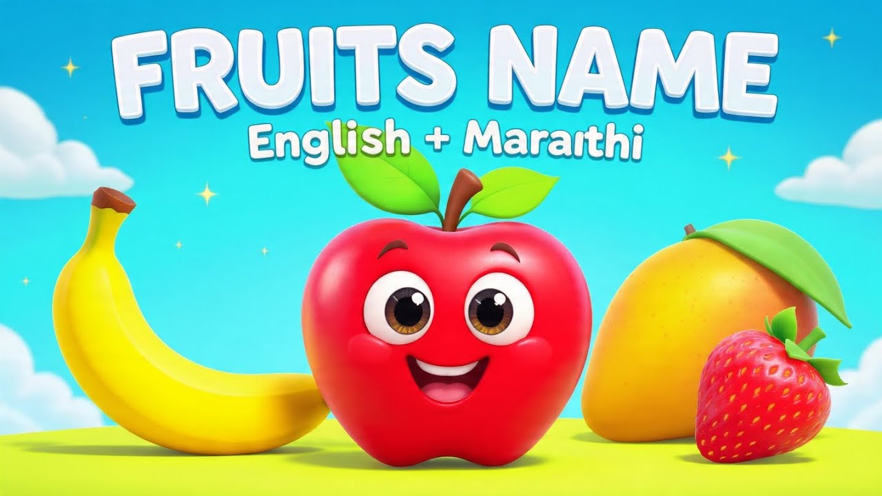 Fruits Name for Kids | Learn Fruits in English & Marathi | Kids Learning Video 👶🍓
