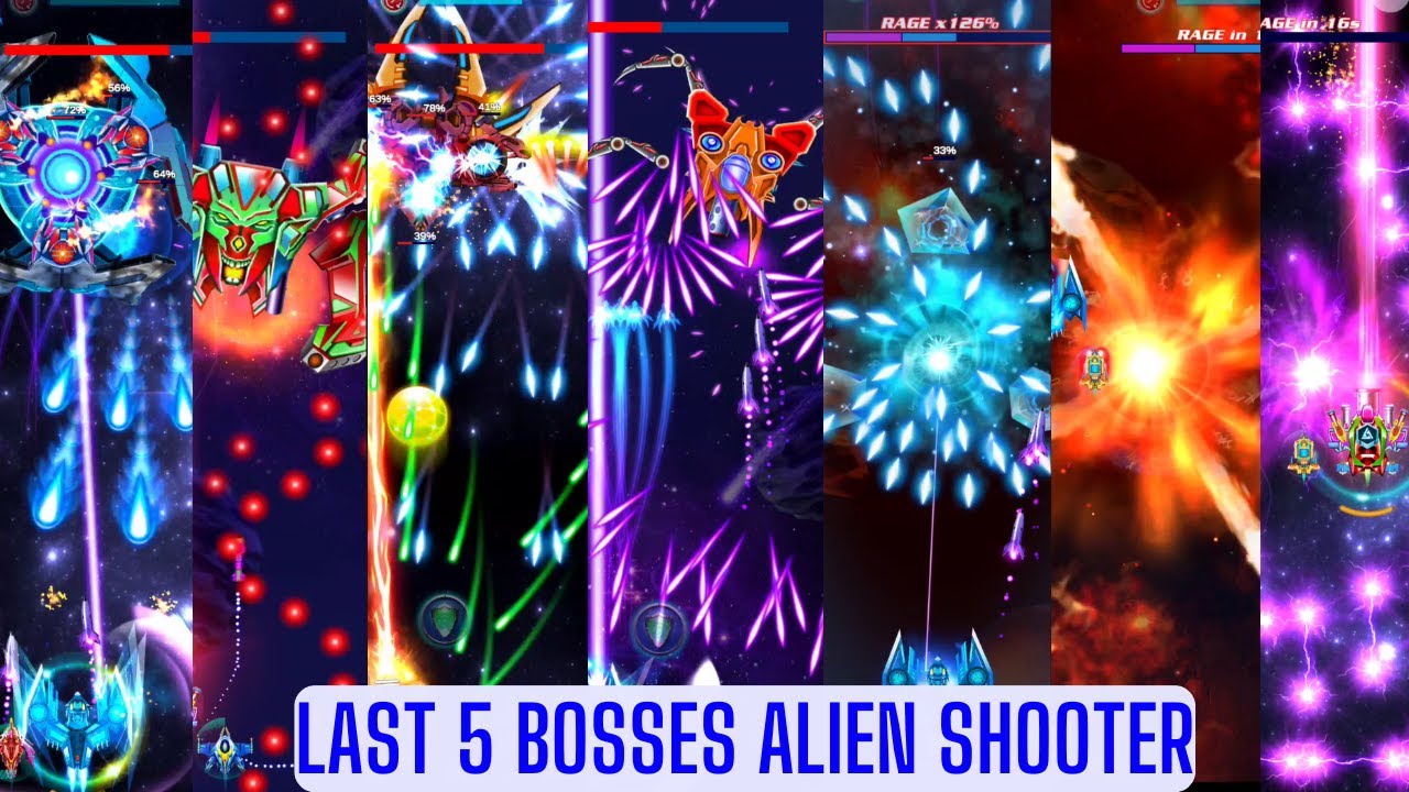 Alien Shooter Last 5 Bosses | Galaxy Attack Premium All Final Bosses | Zambario Gamers