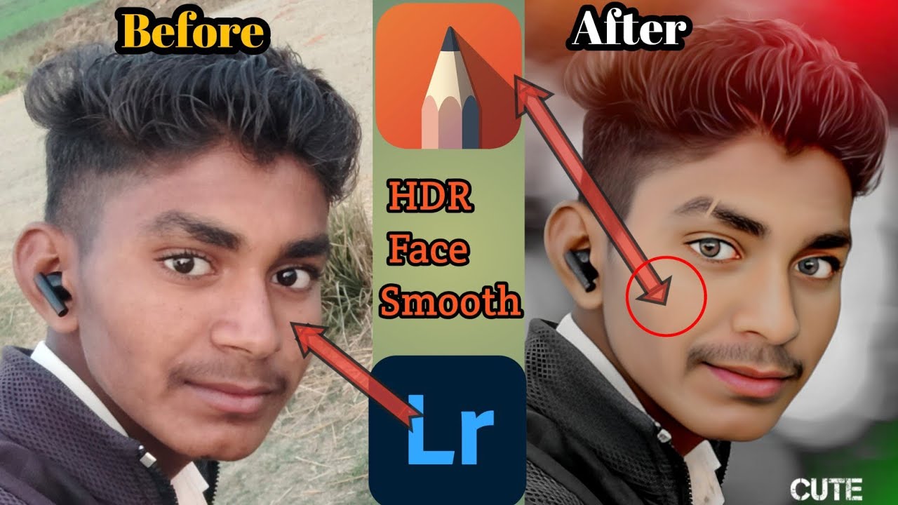 HDR Face Smooth/ Autodesk Sketchbook Face Smooth Photo Editing 💯✅