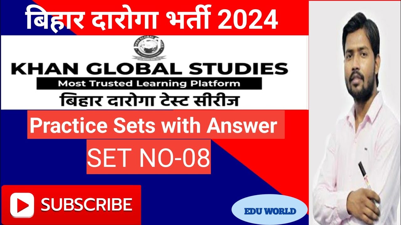 Bihar Daroga New Vacancy 2024 Practice Set-08# By Khan Sir