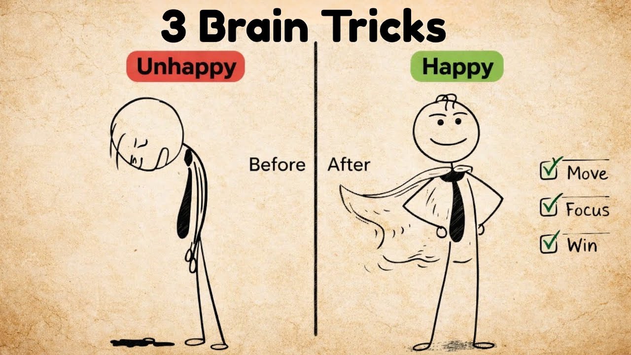 3 Brain Tricks to Feel Happy Instantly (Science Based Mood Boost)