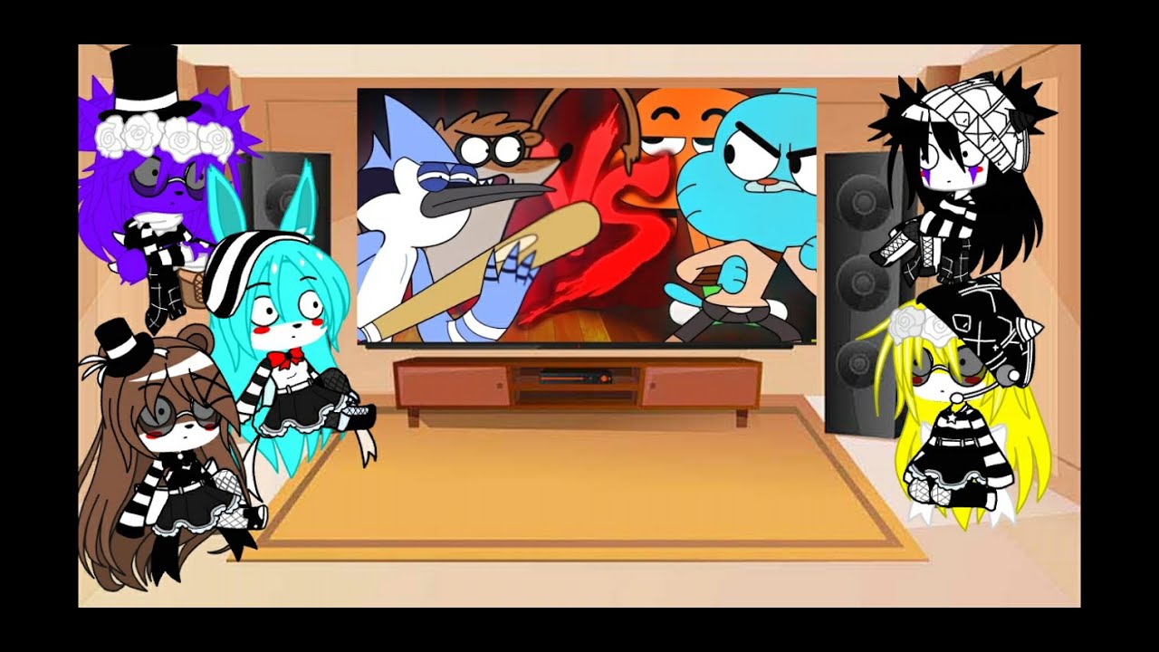 fnia reagindo a mordecai e Rigby vs. Gumball e darwin | Duelo de titãs {GC}