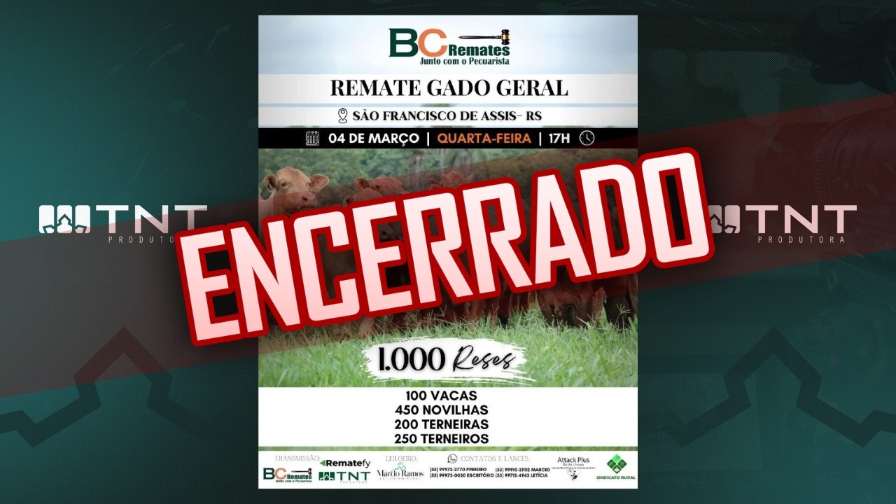 04/03 - Gado Geral BC Remates | 17h