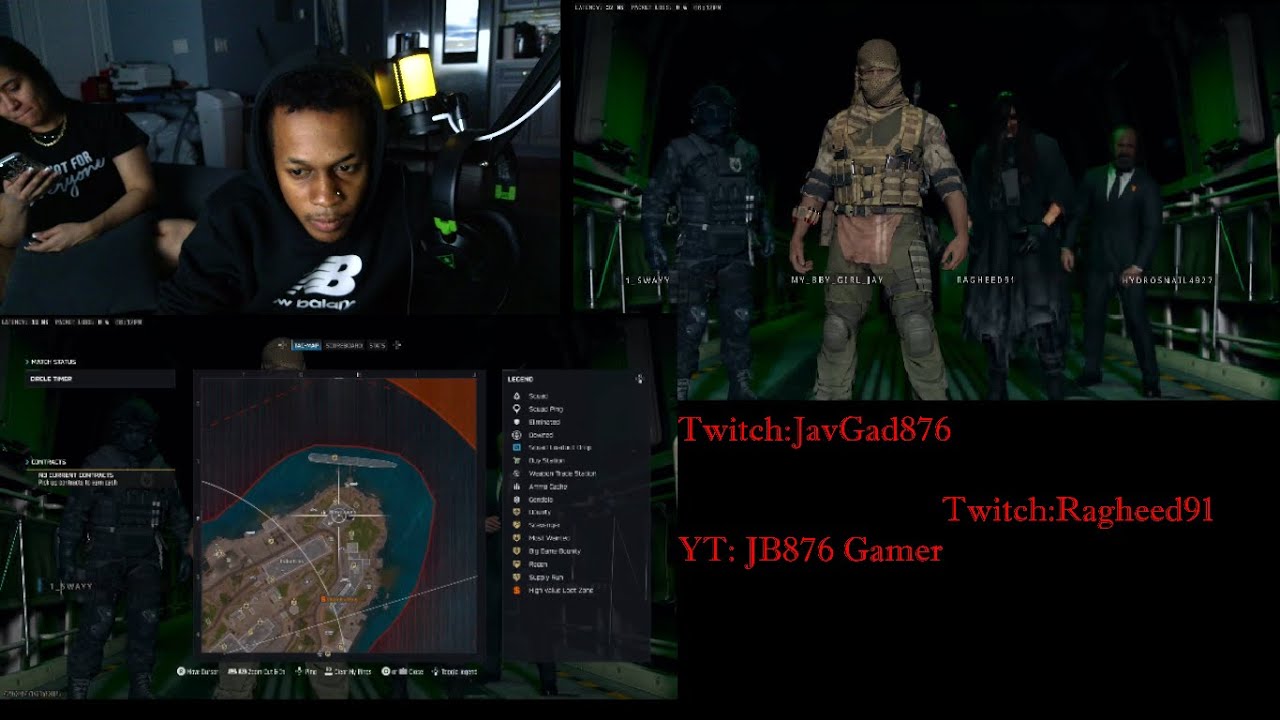 CallofDuty Rebirth Island triple stream game play.