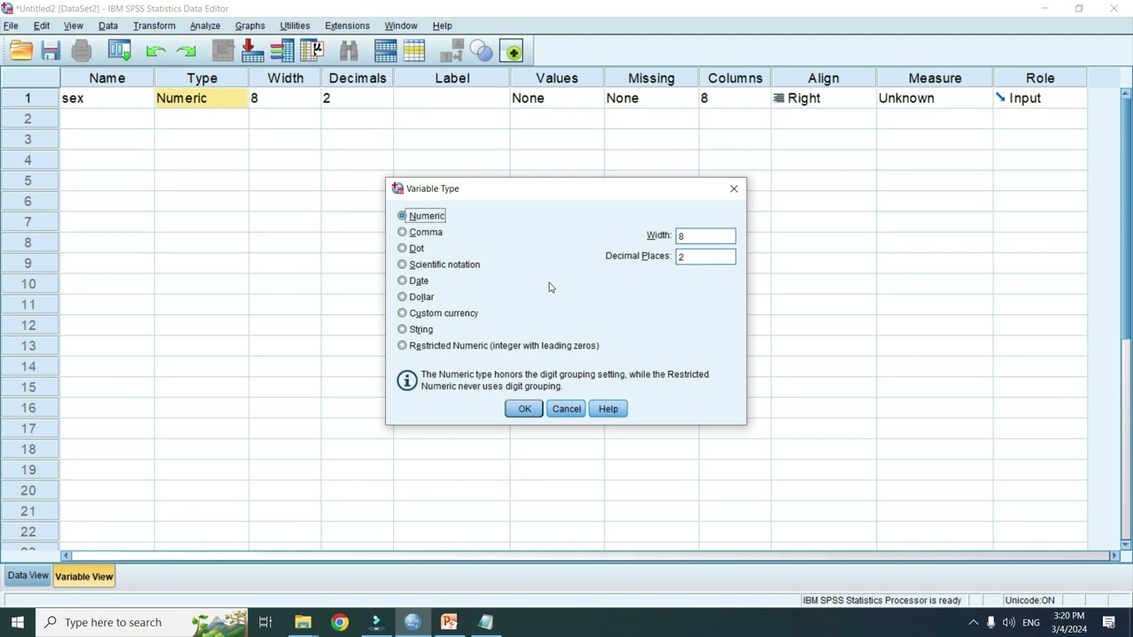Tutorial SPSS #1  Tipuri de variabile in programul SPSS