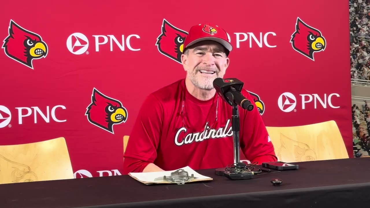 Louisville HC Dan McDonnell at 2026 Media Day