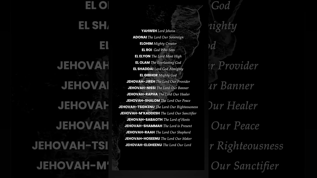 names of God in hebrew song | names of God | names of God and their meaning in the Bible