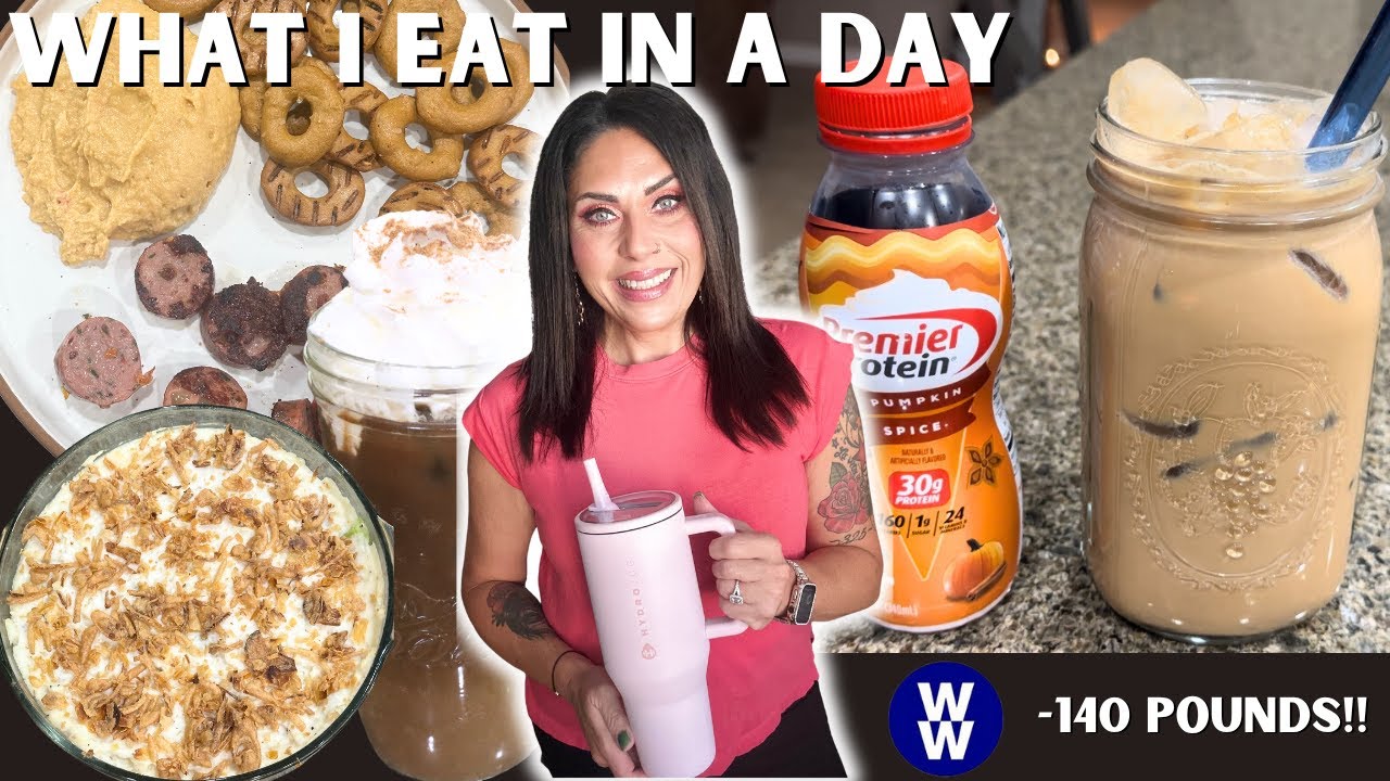 WHAT I EAT IN A DAY ON WW TO LOSE 140 POUNDS - FALL 🍁 FOODS - SHOPPING - STUFFING CRUST POT PIE!