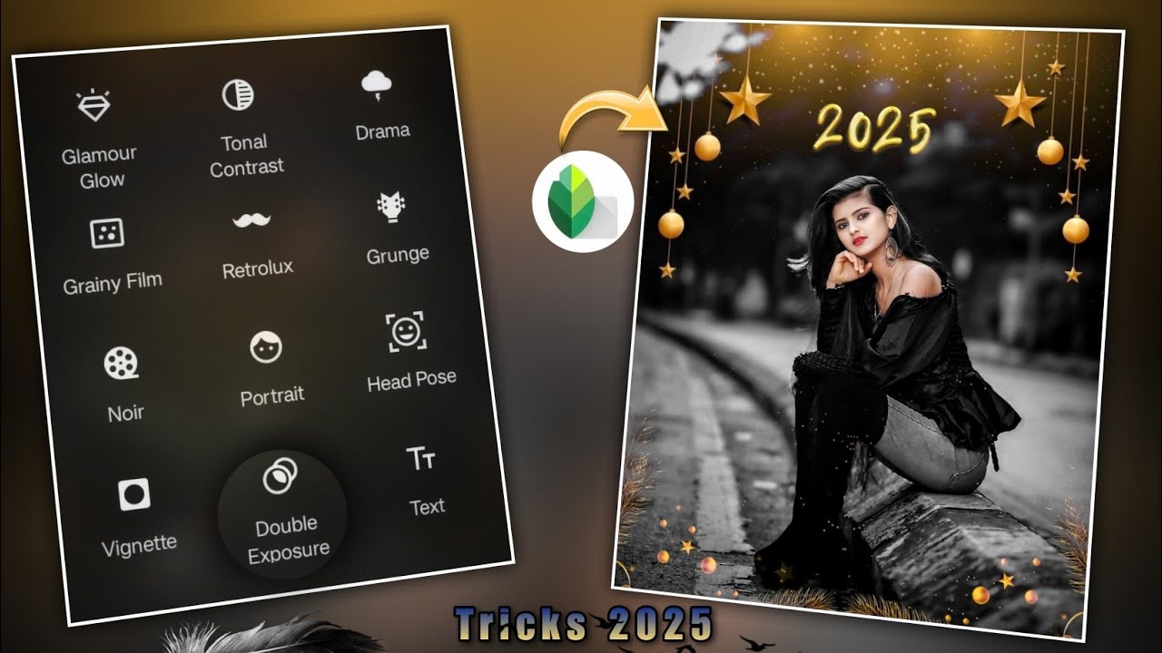 2025 Happy new year photo editing Snapseed New year editing tutorial 💯 Real Dark Realistic 2025
