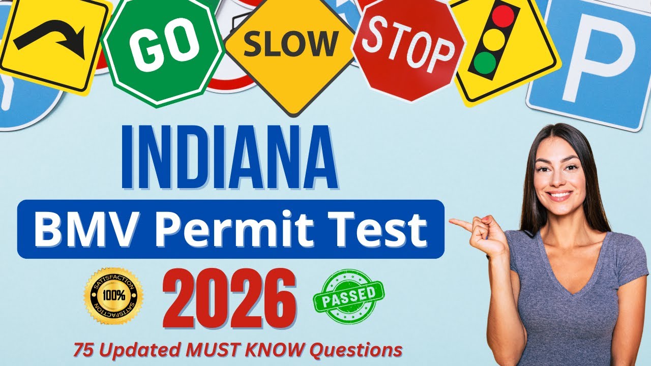 Indiana BMV Learner's Permit Practice Test 2026: Pass Your Written DMV Knowledge Exam FIRST TRY!