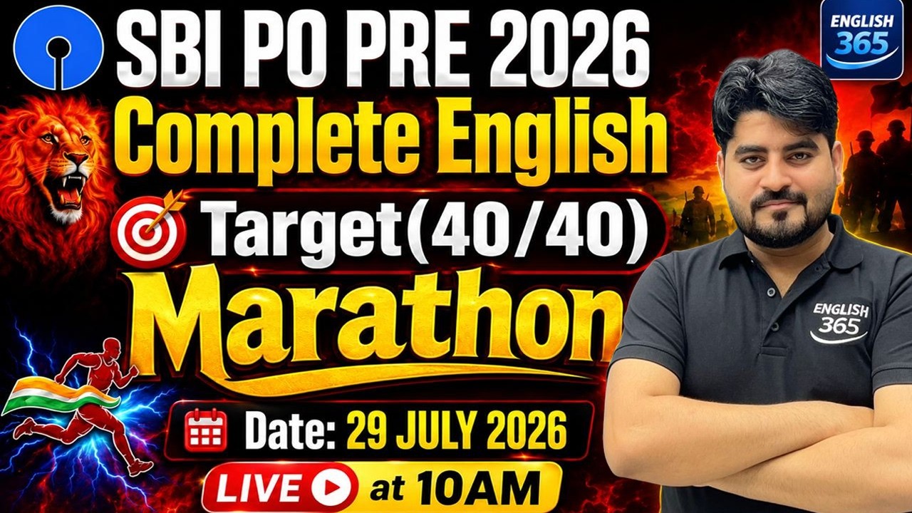 SBI PO English Marathon 2026 | Complete English Target 40/40 | SBI PO Prelims | by Vishal Sir