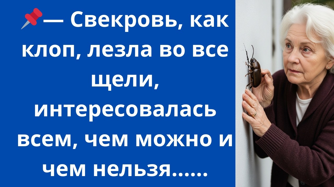 Свекровь, как клоп, лезла во все щели, интересовалась всем, чем можно и чем нельзя...