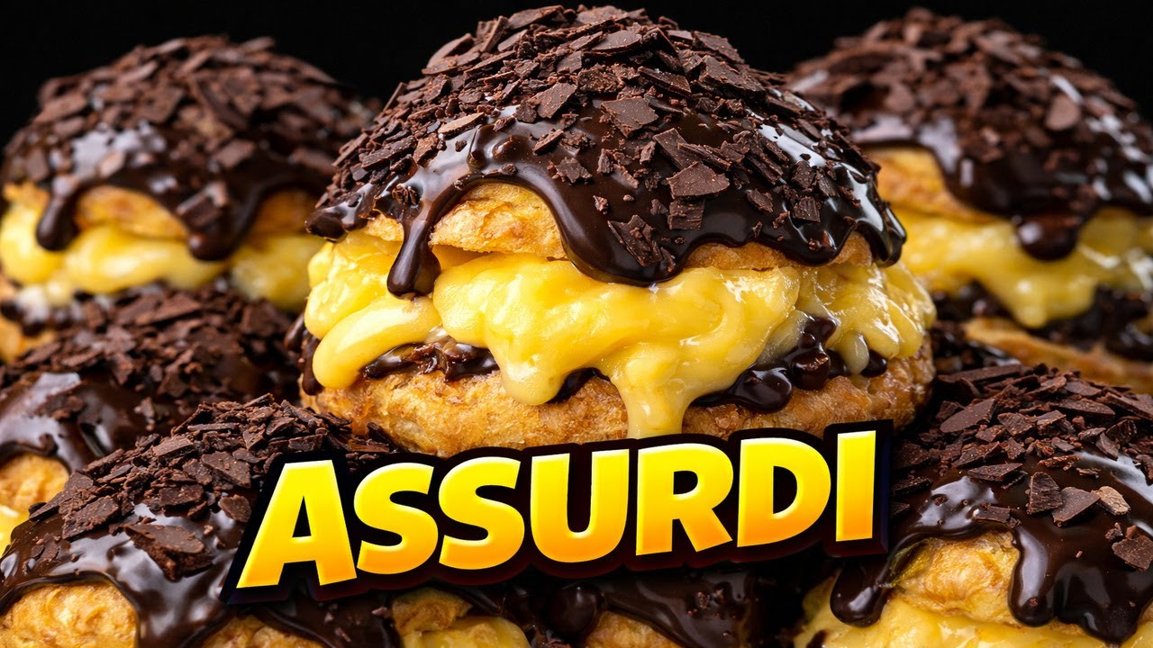 PROFITEROLES TROPICALI 🌴 | CREMA AL MANGO E SCAGLIE DI CIOCCOLATO FONDENTE!!