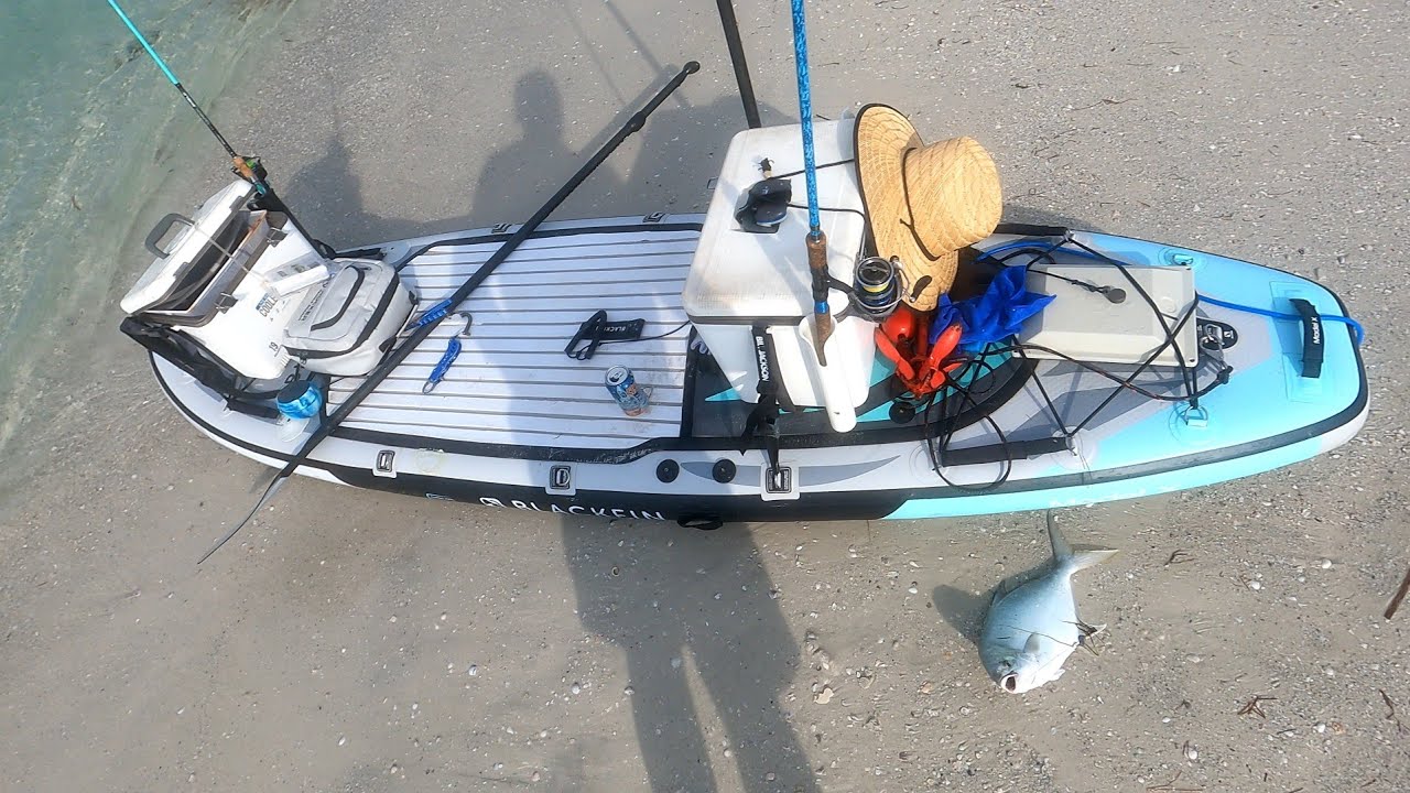 Fishing Shell Key on the Irocker Blackfin X paddleboard with the Bixpy J2 motor
