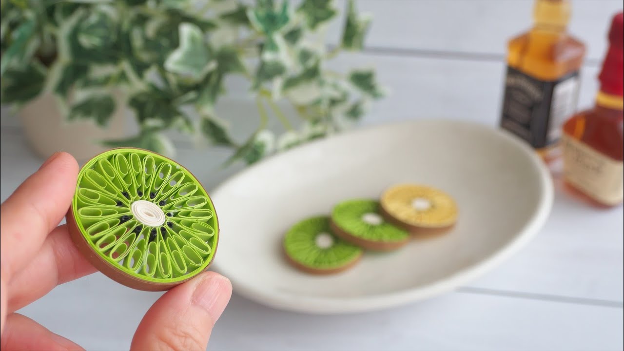 Как сделать бумажный фрукт киви / Учебник - DIY How to Make Paper Kiwi Fruit / Tutorial