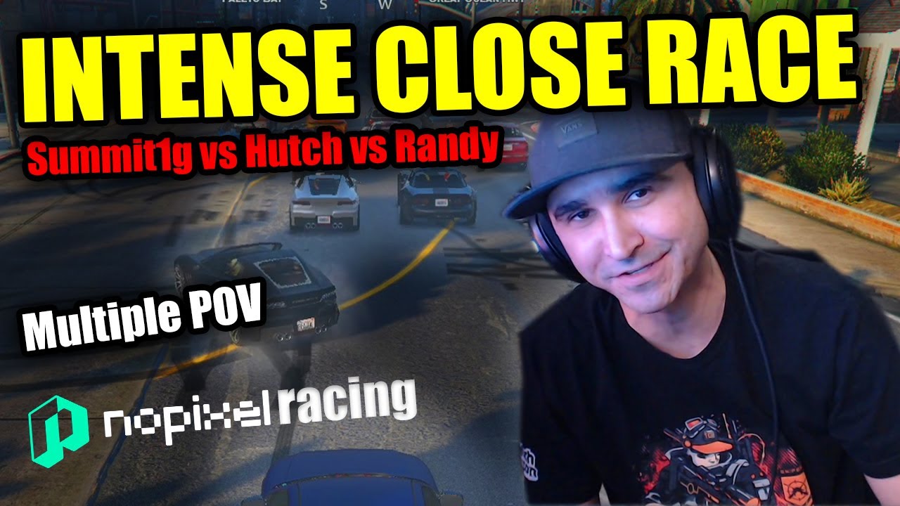 Summit1g INTENSE CLOSE RACE BETWEEN THE TOP 3 (Multiple POVS) (NoPixel Racing)