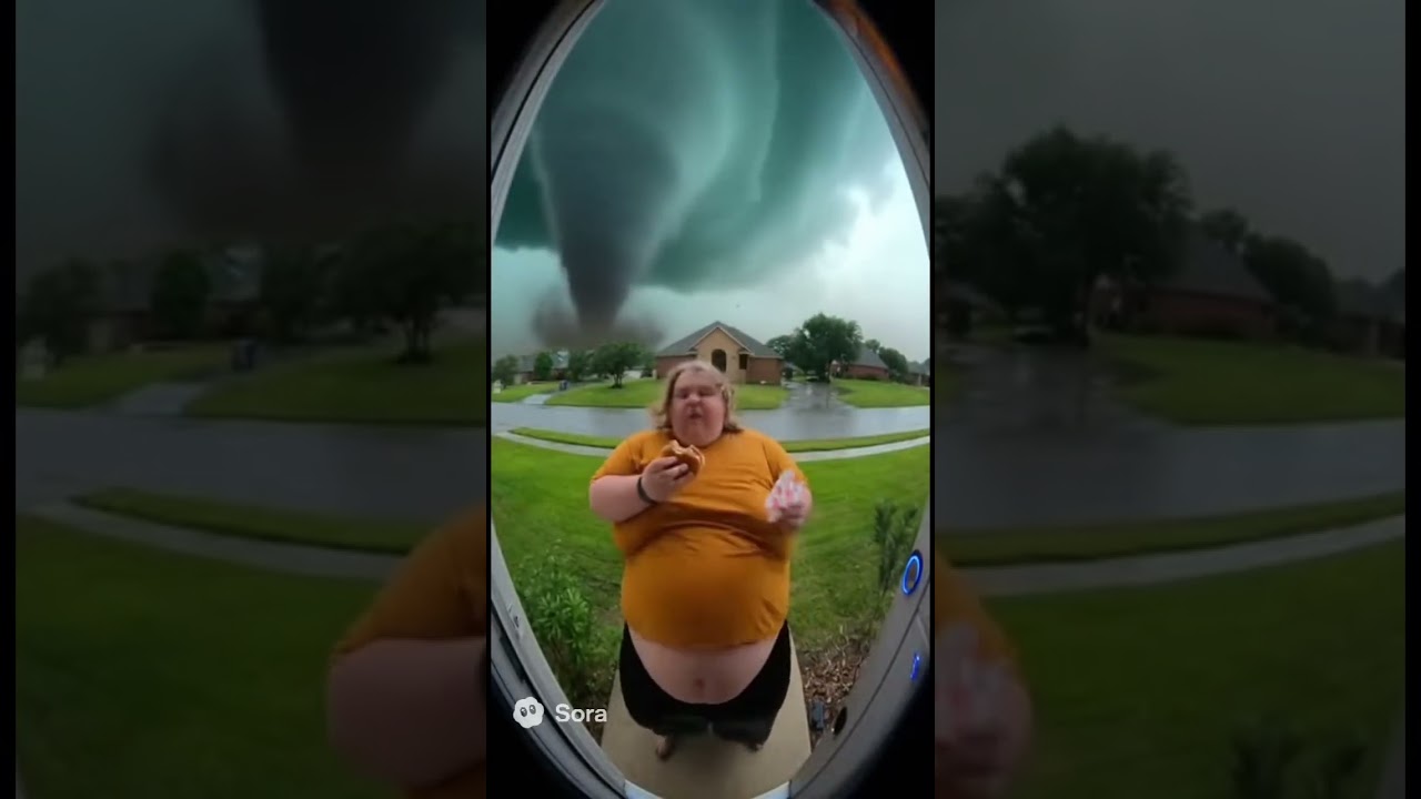 Hate then this happens #sora #ai #tornado #weather #burger