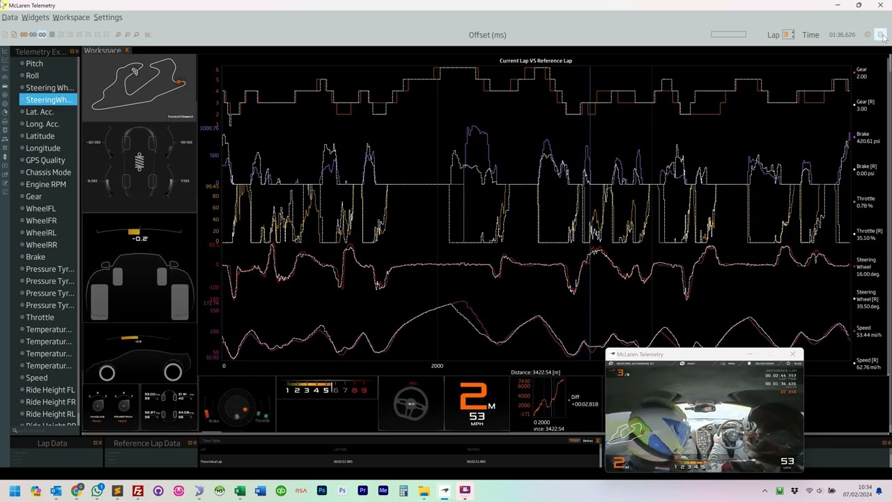 McLaren 720S track telemetry example video