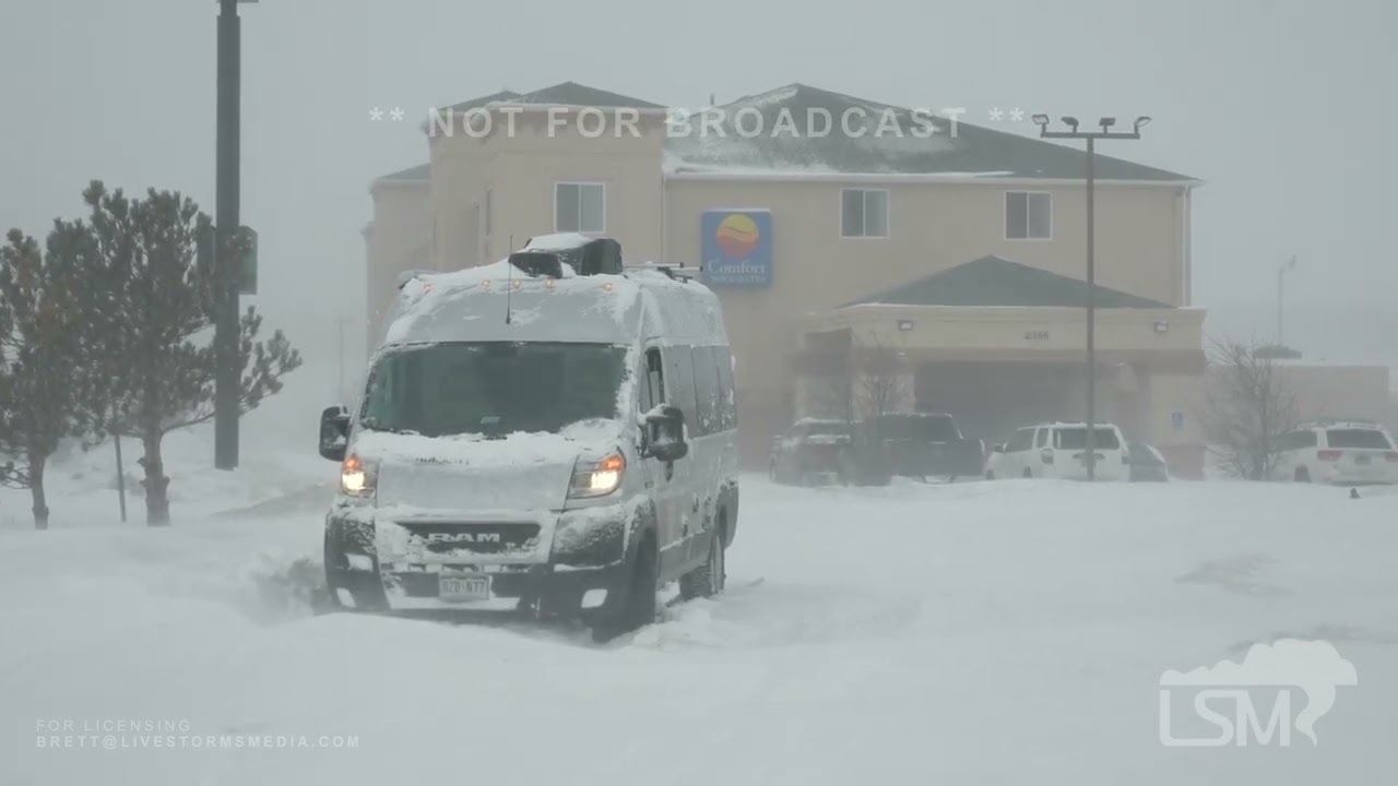 02-22-2023 Rawlins, WY  - Blizzard Conditions-Cars backing up on ramps-Stuck Vehicles-Insane Snow