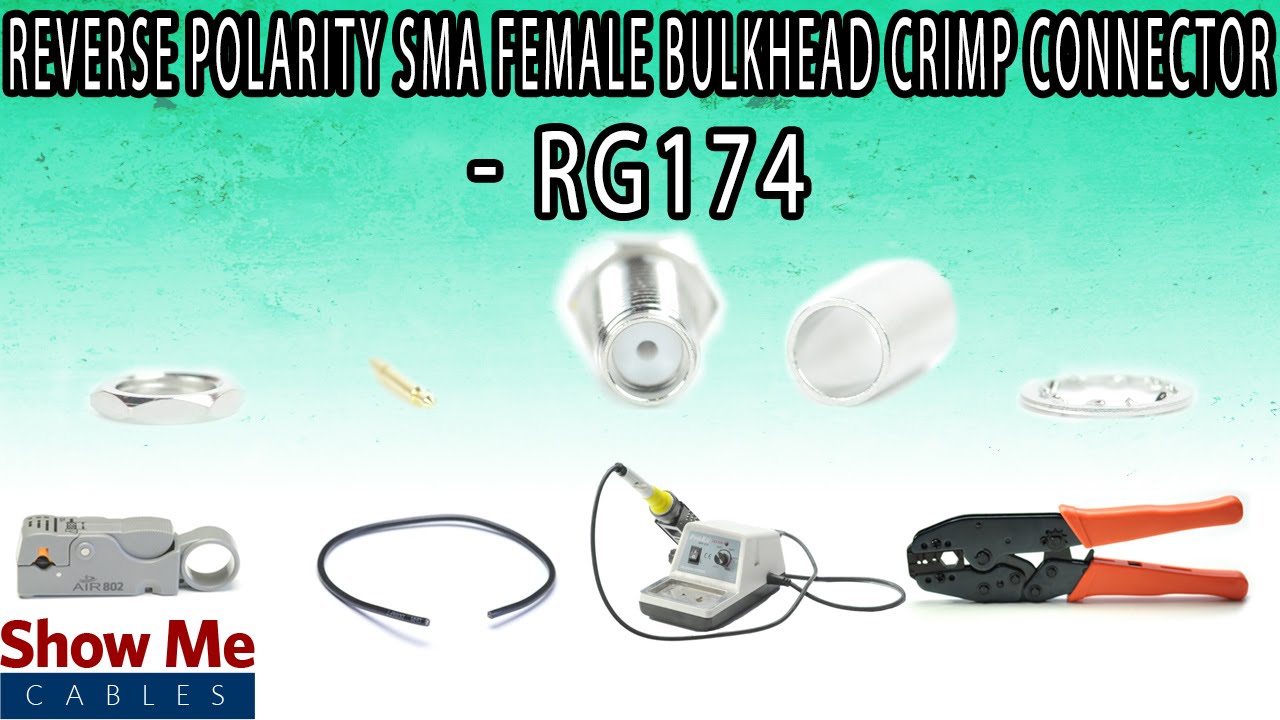 Reverse Polarity SMA Female Bulkhead Crimp Connector For RG174 - Perfect For DIY Installs!