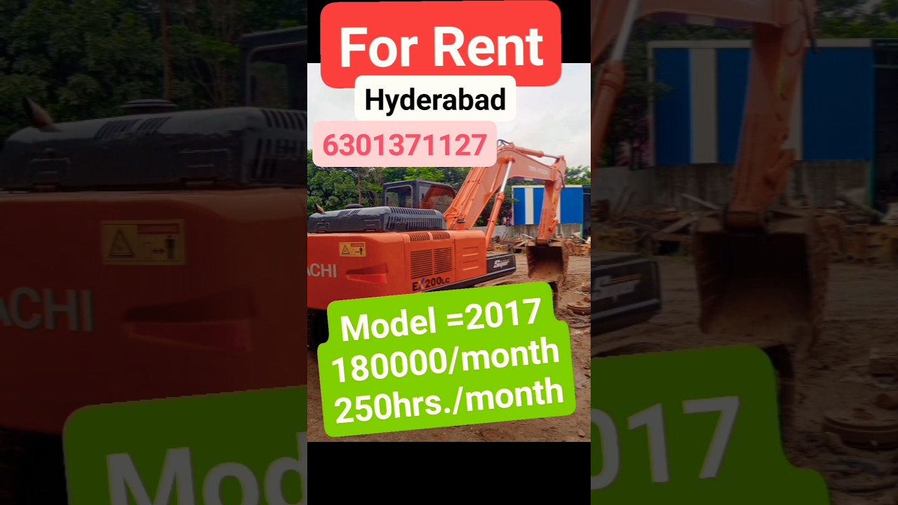 Exavator machine for rent in Hyderabad #exavator #tatahitachi #poclain #rent #construction