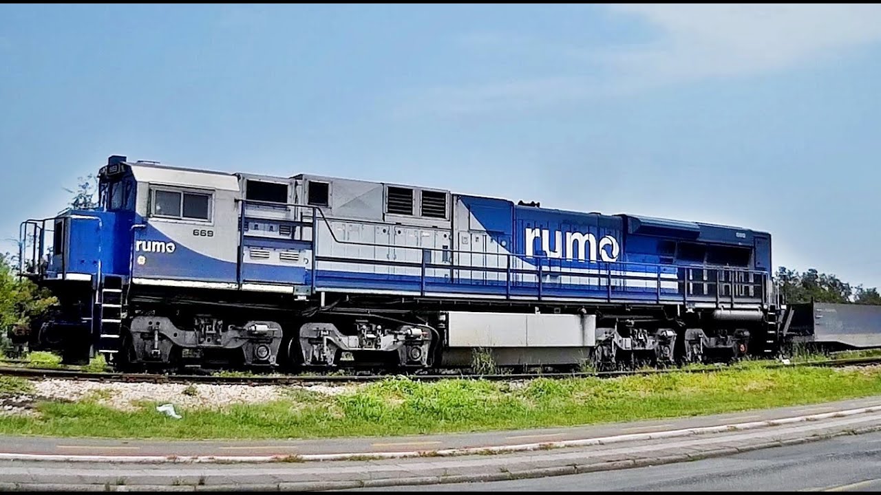 TREM Rumo Locotrol 3x ES43BBi e Vagões Contêiner + Granel Acelerando Ferrovia Curitiba / Paranaguá