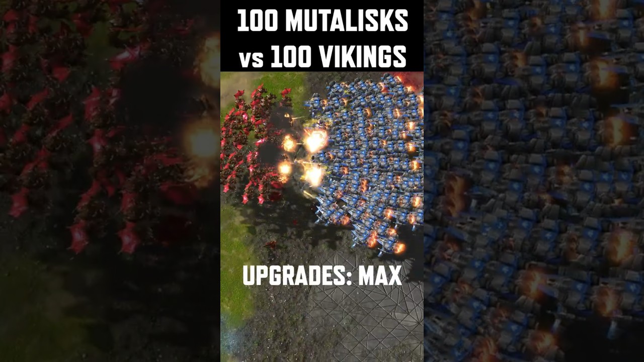 Who wins? 100 Vikings vs 100 Mutalisks #sc2 #starcraft #starcraft2 #blizzard #gaming