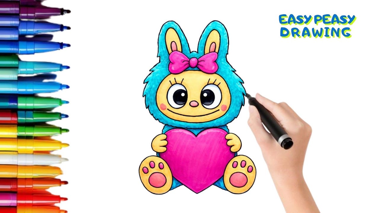 How to draw a cute Labubu for Valentine's Day  | Step by Step 