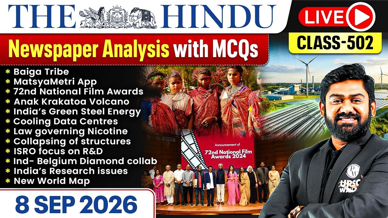 The Hindu Analysis - 8th September | The Hindu Newspaper Today with MCQs | Aasim Sir