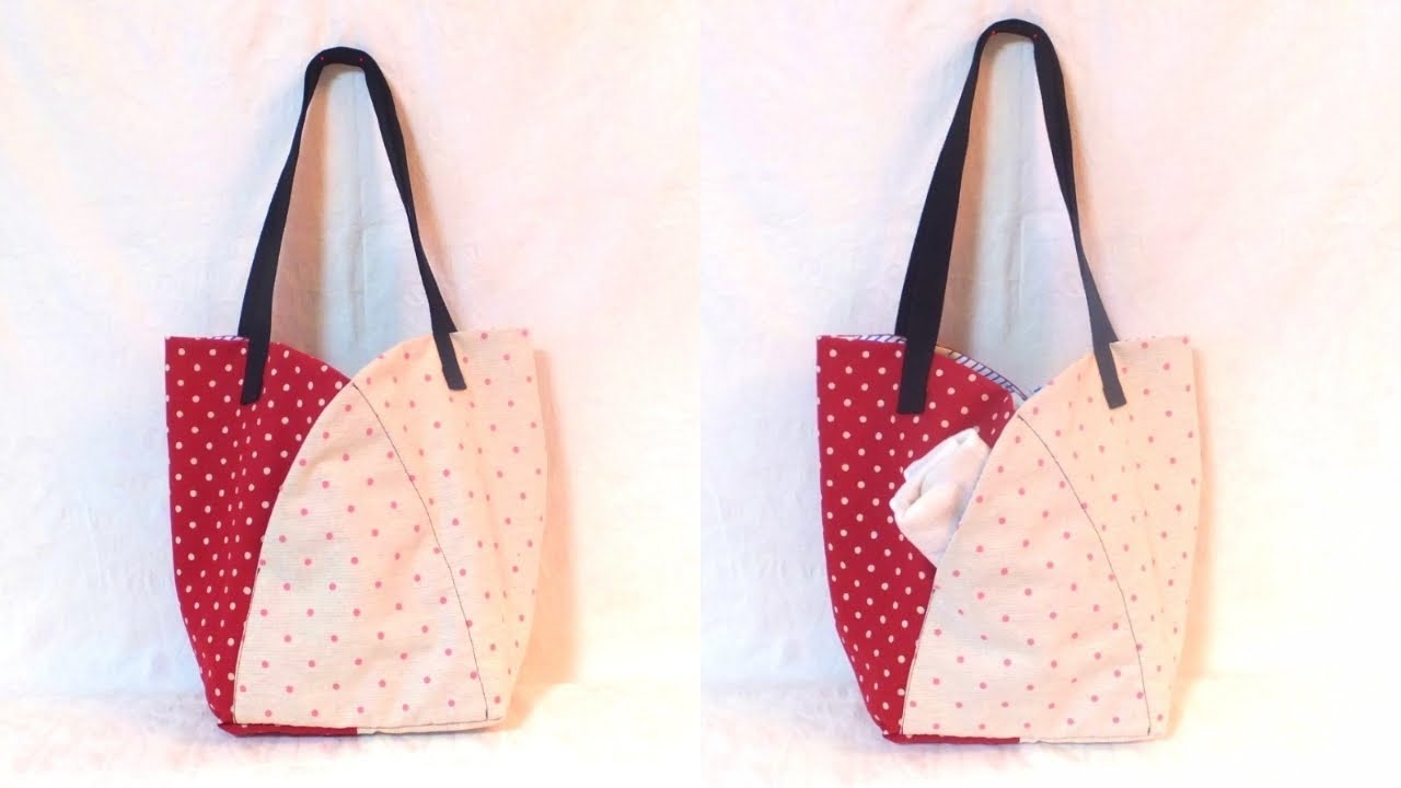お勧めです！簡単！可愛くて実用的な トートバッグの作り方 ／ Cute Bag Tutorial.