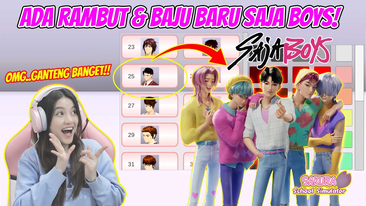 WOOWW...ADA RAMBUT & BAJU SAJA BOYS KPOP DEMON HUNTER DI SAKURA!! SAKURA SCHOOL SIMULATOR-PART 1036